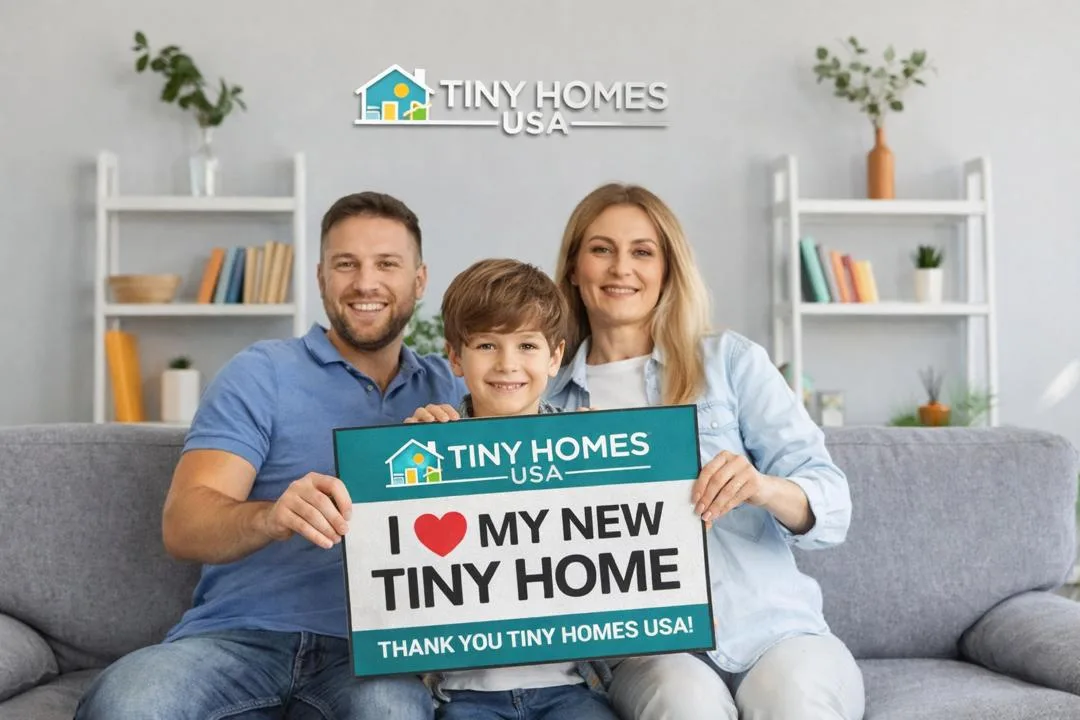 Angella E. with their new tiny home