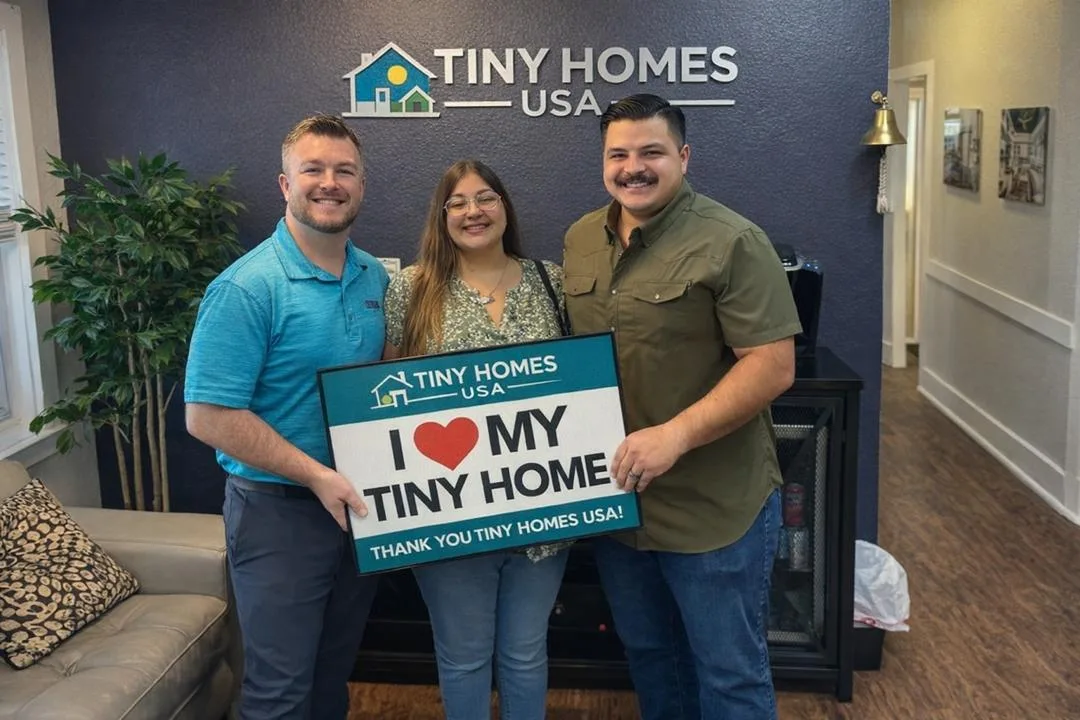 bryan M. with their new tiny home