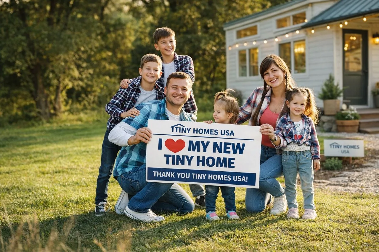 Heather S with their new tiny home