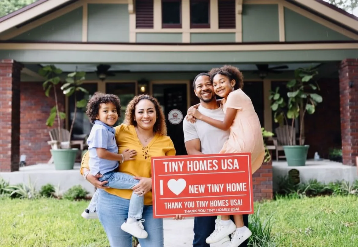 rashida M. with their new tiny home