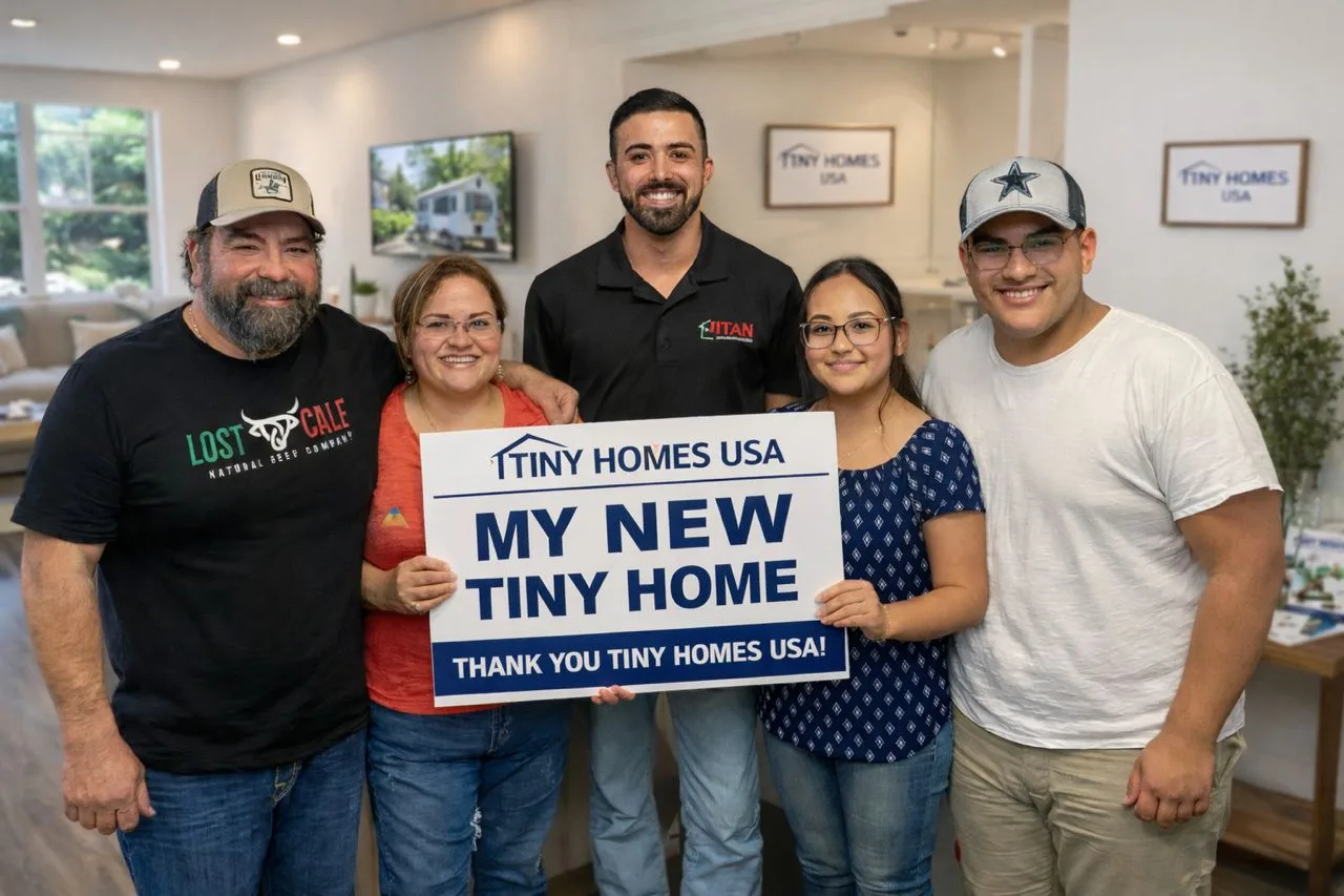 Danielle b. with their new tiny home